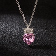 fashion queen necklace retro crown pendant peach heart pendant clavicle chain love necklacepicture14